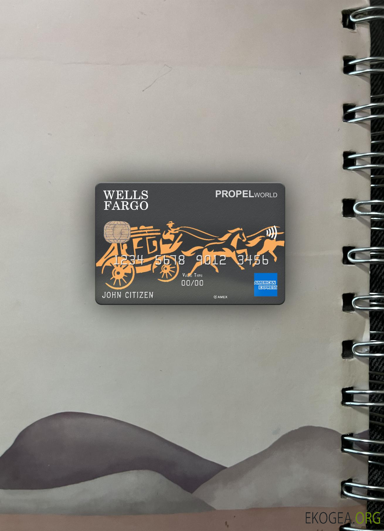 USA Wells Fargo Bank AMEX Card photolook , avant